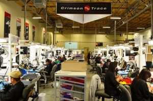 The state-of-the-art manufacturing facility is kept clean and organized for the assembly and testing of each individual laser unit by experienced Crimson Trace workers.