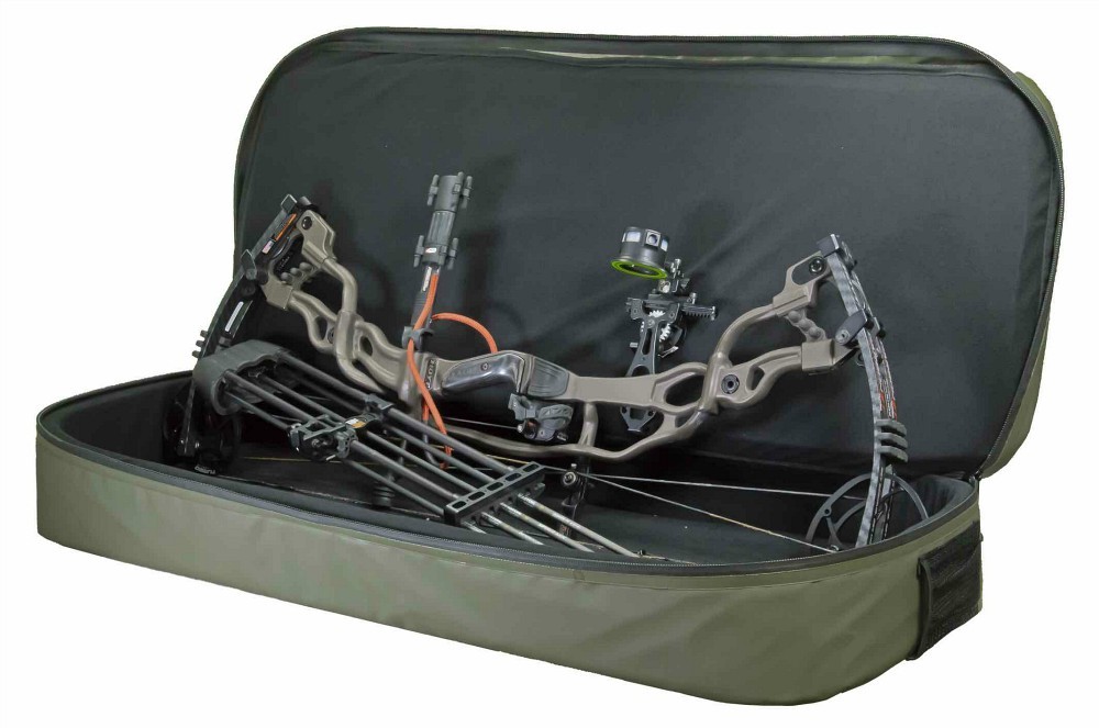 Bow Case 40 Inch Compound Bow Case with 10 Accessory Pockets Removable Padded Shoulder Strap Internal Tie Durable 600D Oxford for 38-Inch Axles